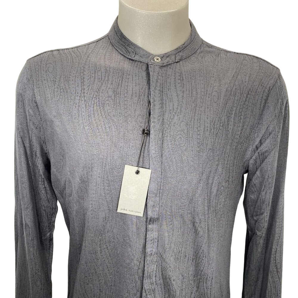 NEW JOHN VARVATOS Men's Button-Up Shirt Black Size S Otavio Long Sleeve Casual